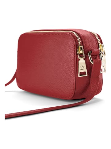 Lazarotti Bologna Leather Umhängetasche Camera-Bag Leder Double-Zip 18 cm in red