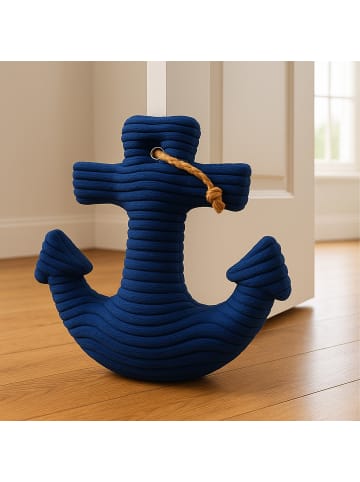 relaxdays Türstopper "Anker" in Dunkelblau - (B)42 x (H)38 x (T)28 cm