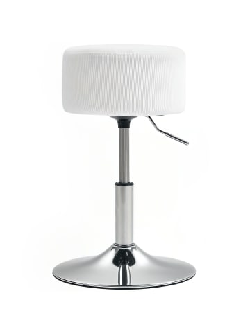 HOMCOM Barhocker-Ø38 x 52-66H cm-Weiß
