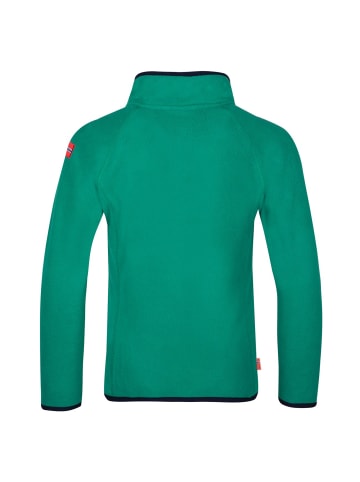 Trollkids Fleece-Pullover "Nordland" in Pfeffergrün/Marineblau