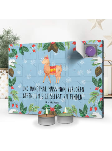 Mr. & Mrs. Panda Duftkerzen Adventskalender Alpaka Stolz mit Spruch in Eisblau