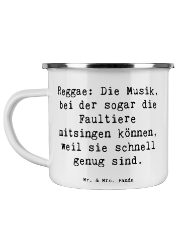 Mr. & Mrs. Panda Teetasse Spruch Reggae Freude mit Spruch in Weiß