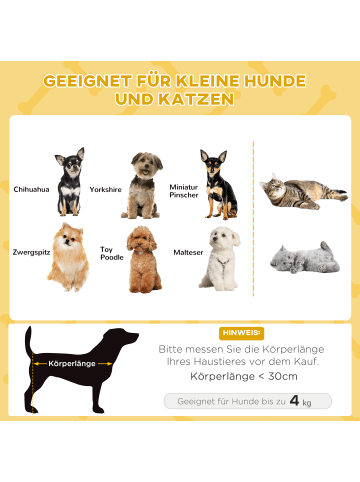 Pawhut Hundebett Beige+Khaki 48L x 48B x 24,5H cm