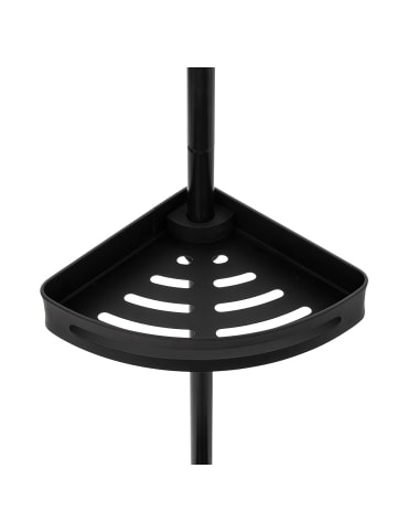 5five Simply Smart Teleskopregal für die Dusche, 4 Körbe in Schwarz, 20,5 x 20,5 x 240 cm