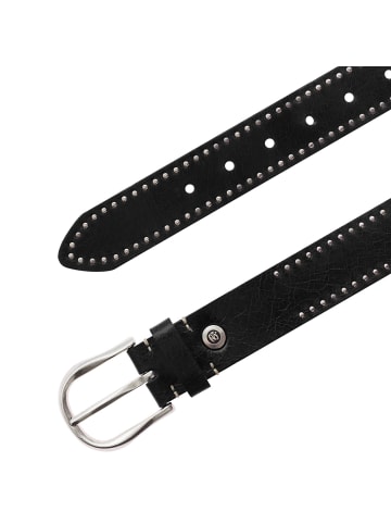 b.belt Nietengürtel Leder schwarz