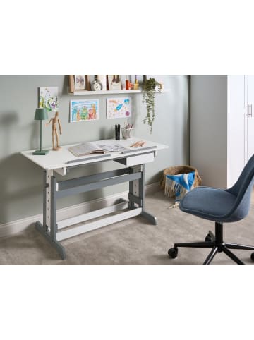 Beliani Höhenverstellbarer Schreibtisch NANNUP in Weiß/Grau