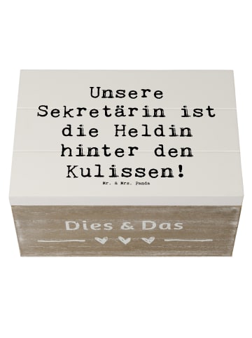 Mr. & Mrs. Panda Geschenkbox Spruch Sekretärin Heldin mit Spruch in Weiß