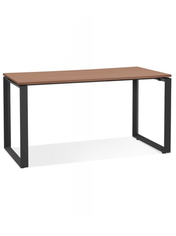 KADIMA DESIGN Schreibtisch mit Walnuss MDF Holzplatte und Metallgestell in Braun-Schwarz