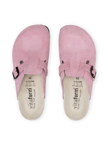 VITAFORM Veloursleder Clogs in rosa