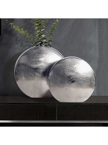 FineBuy Vase in Silber / Aluminium / 35x14x34