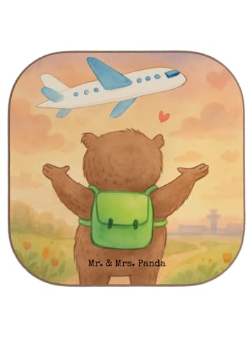 Mr. & Mrs. Panda Untersetzer für Gläser Bär Flugzeug Design ohne... in Weiß