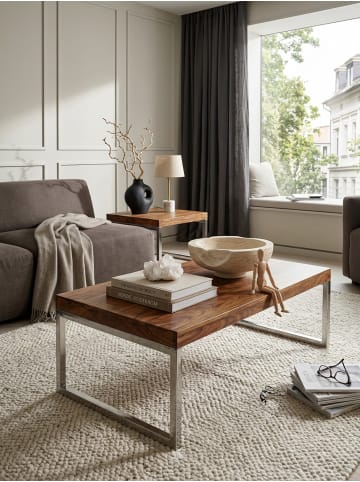 KADIMA DESIGN Wohnzimmertisch Massiv | Sheesham, 120cm Breit, Dunkelbraun in Braun