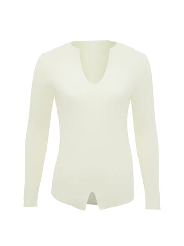leo selection Damen Strickpullover in Wollweiss