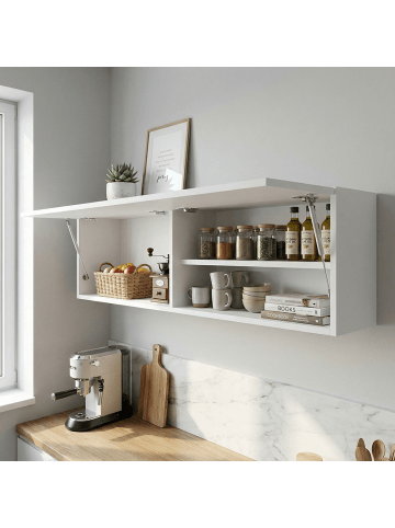 Home Nature Wohnkonzept Badezimmerschrank klappbar in Weiß 120x25x30 cm