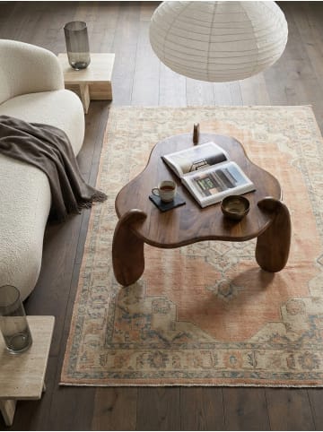 KADIMA DESIGN Couchtisch 78x78x39,5 cm Mango Massivholz Walnussfarben Sofatisch