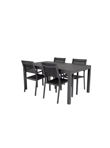 ebuy24 Gartenset Marbella (5-teilig) Schwarz 100 x 160 cm
