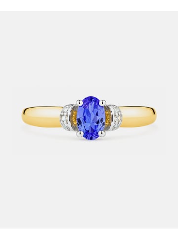 Diamant L'éternel Ring, mit Tansanit, 375 Gelbgold
