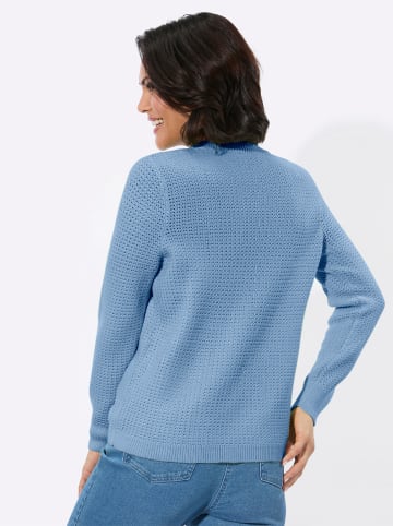 WITT WEIDEN Rundhals-Pullover in mittelblau