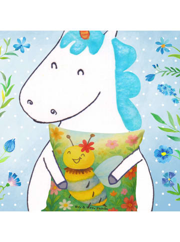 Mr. & Mrs. Panda kuschelkissen 40x40 Biene Blume Design ohne Spruch in Weiß