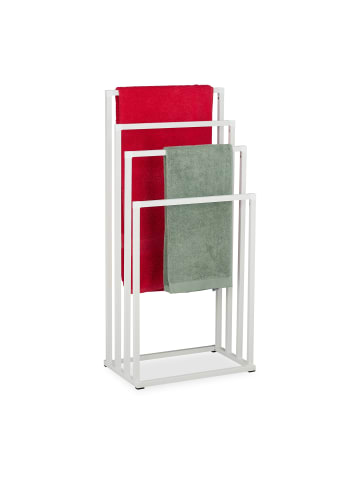 relaxdays Handtuchständer in Weiß - (B)45 x (H)96,5 x (T)29 cm