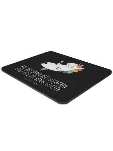 Mr. & Mrs. Panda Mousepad Einhorn Blümchentail mit Spruch in Schwarz