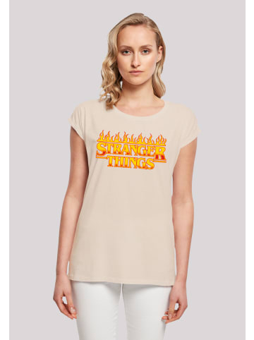 F4NT4STIC T-Shirt Stranger Things Fire Logo in Whitesand