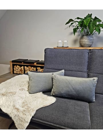 JACK 2er Set Teddy Flausch Kissenhülle Kissenbezug in Grau