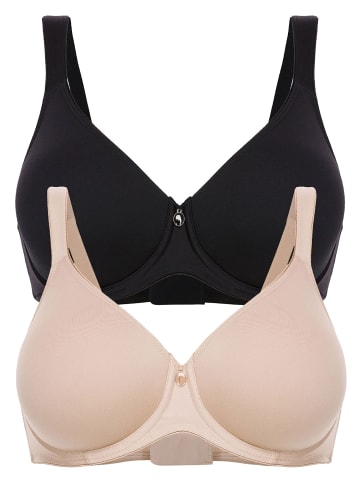 Felina 2er Pack Spacer BH mit Bügel in sand schwarz