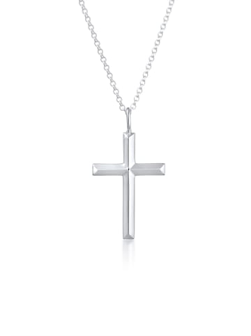 KUZZOI Halskette 925 Sterling Silber Kreuz in Silber