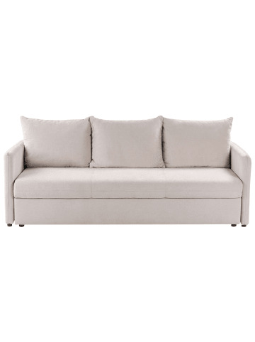 Beliani Schlafsofa HOLSEN in Beige/Schwarz - (W) 100 x (H) 90 x (L) 222 cm
