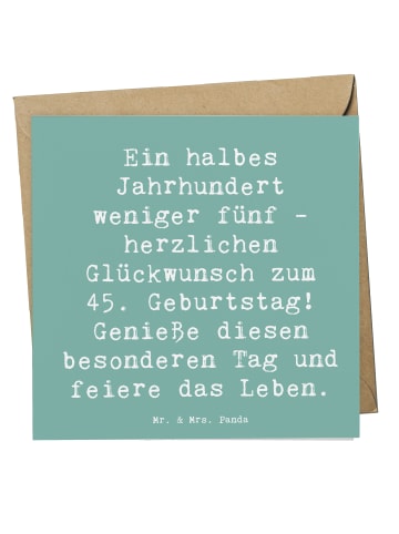 Mr. & Mrs. Panda Deluxe Karte Spruch 45. Geburtstag Feier mit Sp... in Meeresbrise