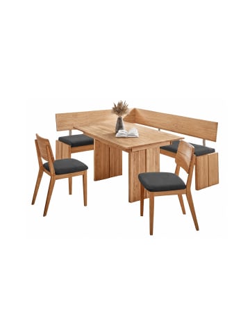 58 aufm Kessel ECKBANKGRUPPE Modern Dani 1 für 7 Personen Massivholz Wildeiche/Grau