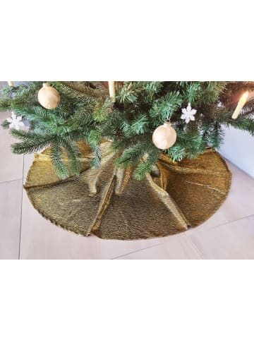 JACK Christbaumdecke Rund Ø 120cm Weihnachtsbaumdecke in Gold Glänzend