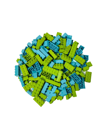 LEGO Hochsteine Limette und Azurblau 200x Teile - ab 3 Jahren in multicolored
