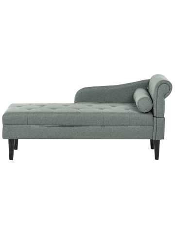 Beliani Chaiselongue YVOIRE in Grün/Schwarz - (W) 68 x (H) 72 x (L) 151 cm