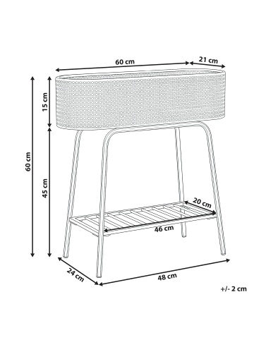 Beliani Indoor Blumentopf LINNAEA in Weiß - (W) 60 x (H) 60 x (L) 24 cm