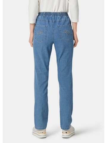 GOLDNER Kurzgröße:  Edle Jeansschlupfhose MARTHA in hellblau