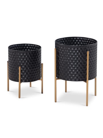 KADIMA DESIGN Blumentopf 2er Set Metall Pflanzkübel / Gold mit Füßen