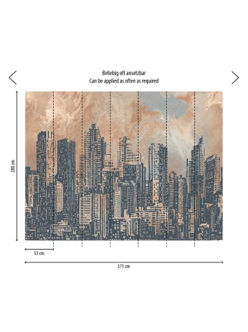 A.S. Création Tapete Skyline Metropolis in Blau- und Beigetönen