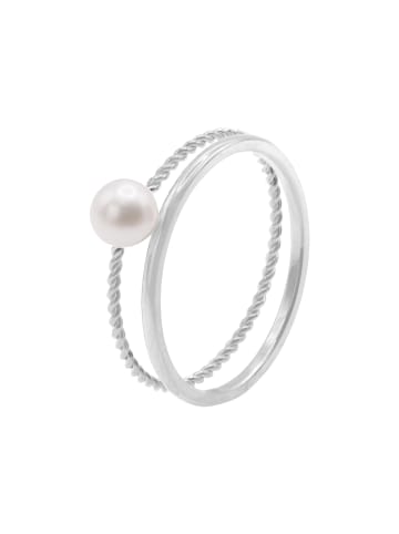 Steel_Art Mehrreihiger Ring Damen Perlenring Maxsu silberfarben in silberfarben poliert