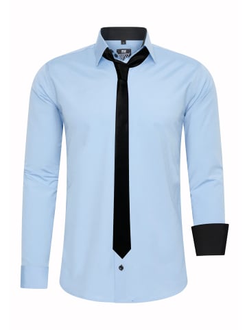 Rusty Neal Hemd mit Krawatte in Hell Blau