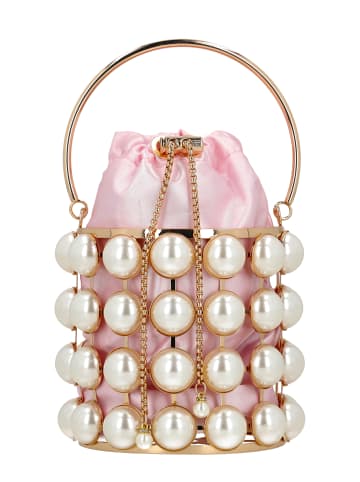 faina Women Bucket Bag With Pearl Design in Pink