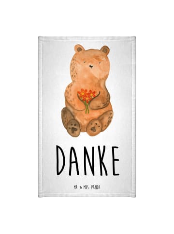 Mr. & Mrs. Panda Gästetuch Bär Dankbar mit Spruch in Weiß