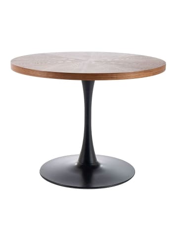 Feldmann-Wohnen Esstisch Amadeo Nussbaum / schwarz 100 / 100 / 76cm