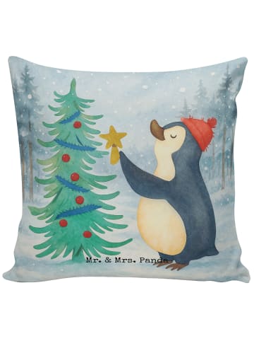 Mr. & Mrs. Panda Kissen 40x40 Pinguin Weihnachtsbaum Design ohne... in Weiß