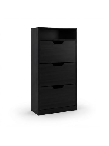 relaxdays Schuhschrank in Grau - (B)80 x (H)140 x (T)24 cm