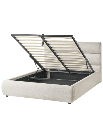 Beliani Doppelbett BONIFACIO in Grau/Schwarz - (W) 160 x (H) 106 x (L) 230 cm