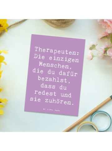 Mr. & Mrs. Panda Grußkarte Spruch Wunderbare Therapeutin mit Spruch in Lavendeltraum
