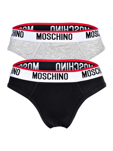 Moschino Slip 2er Pack in Grau/Schwarz