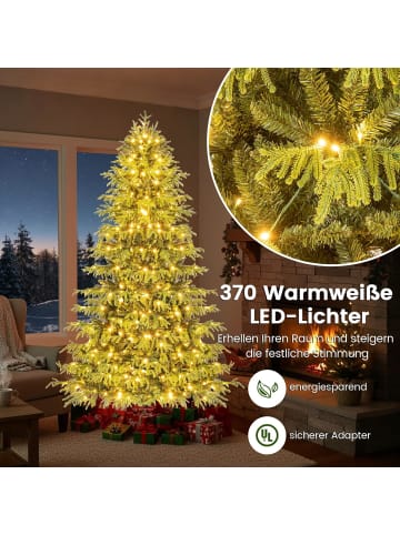 COSTWAY 210 cm Künstlicher Weihnachtsbaum mit Beleuchtung in Grün